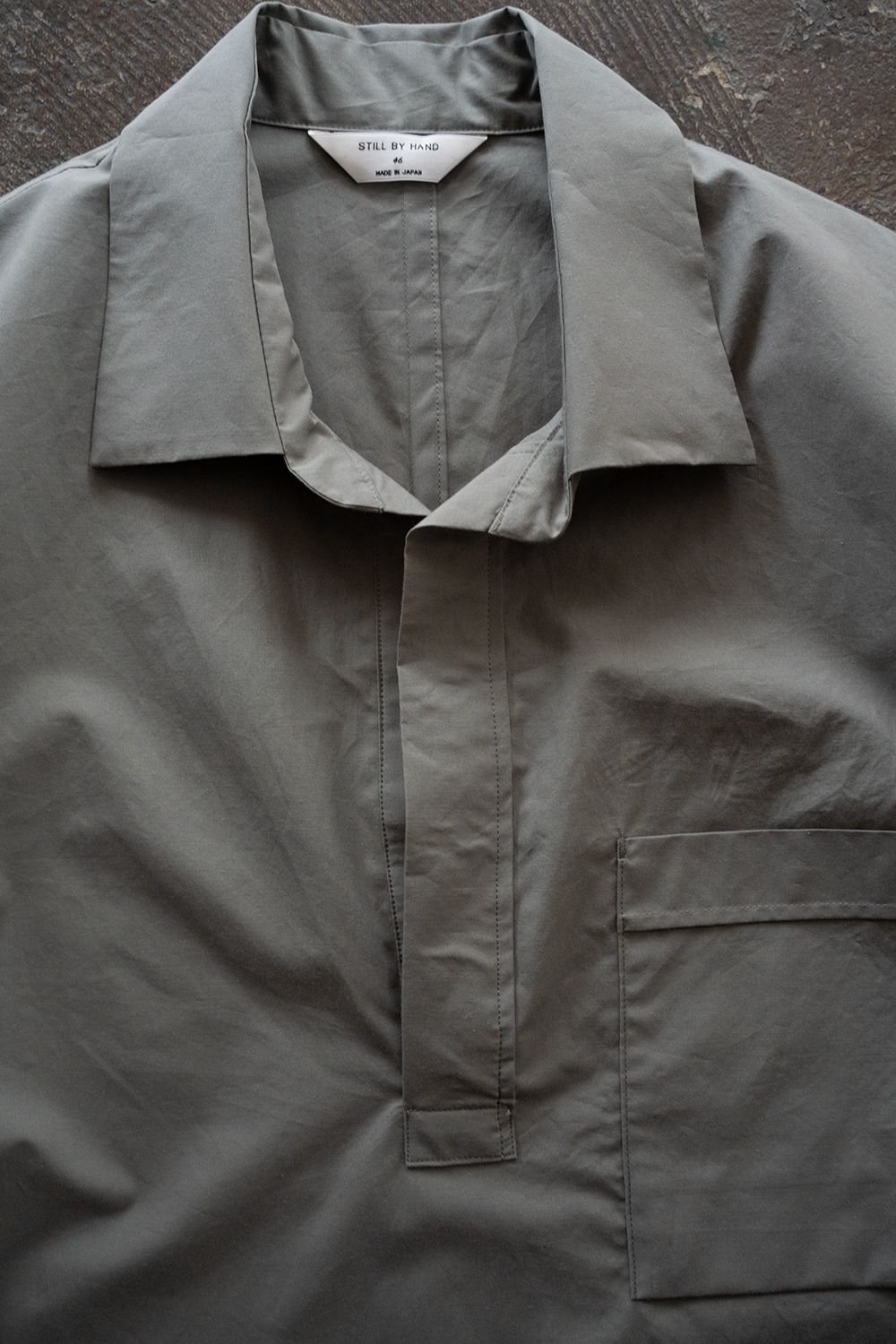 【26SS】コットン×シルクタイプライタースキッパーシャツ(SLATE GREY)