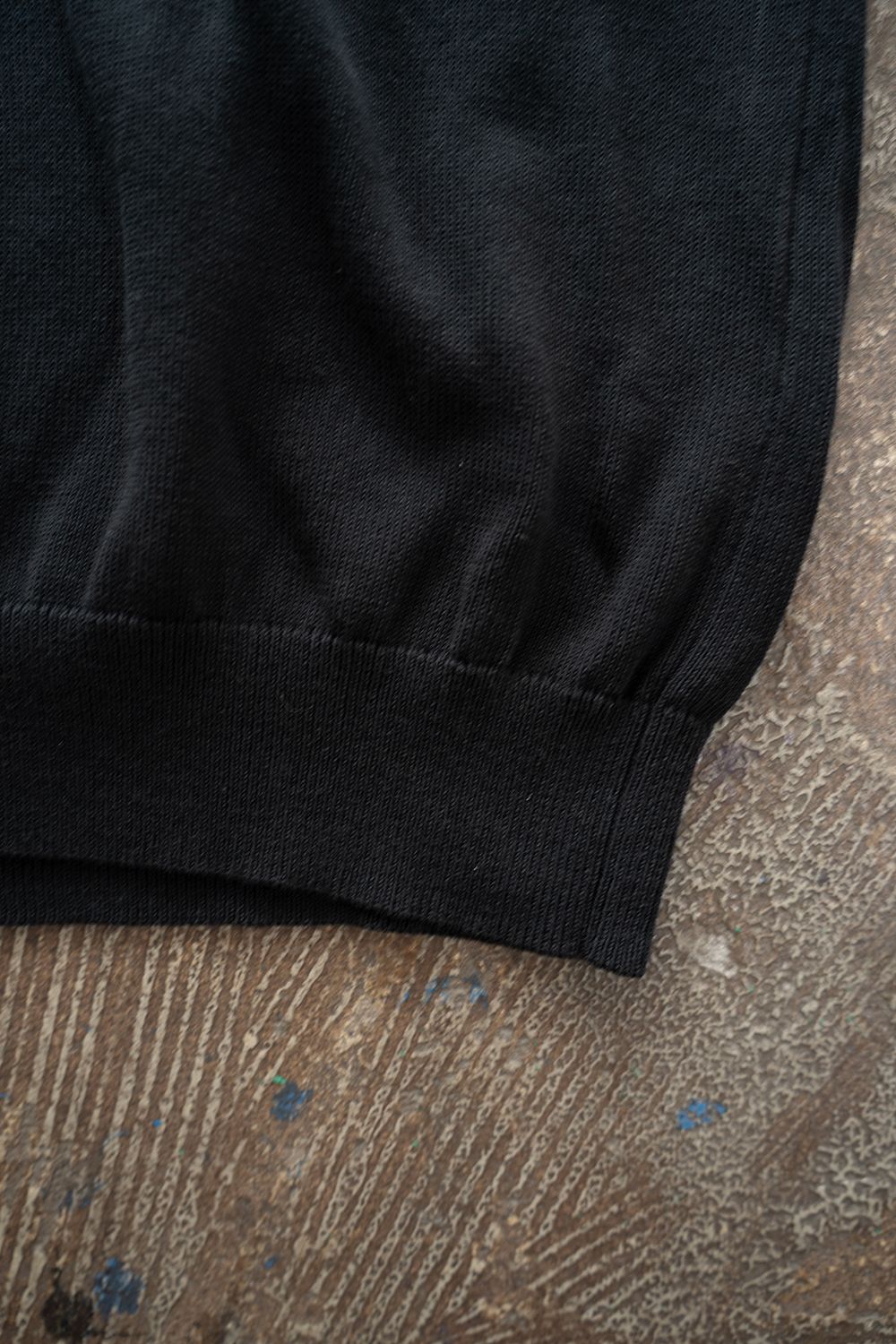 【26AW】コットン×シルク12Gニットポロ(INK BLACK)