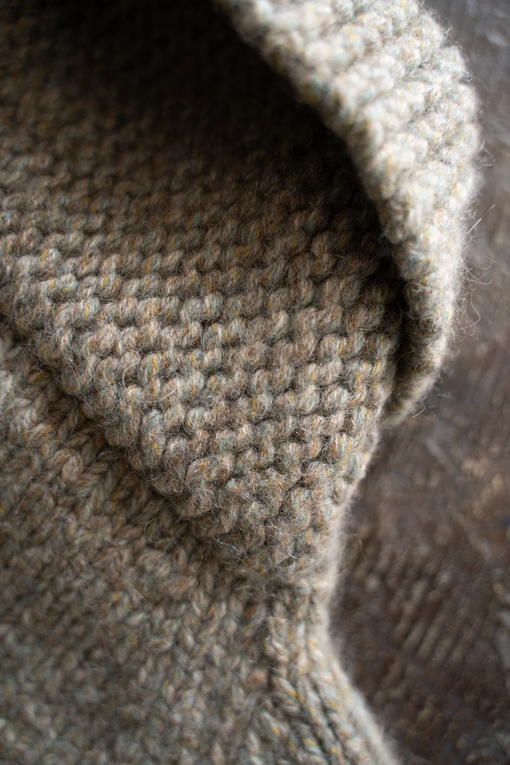 yak/lambs multi ply HAND KNITTING cowichan sweater(FOG)