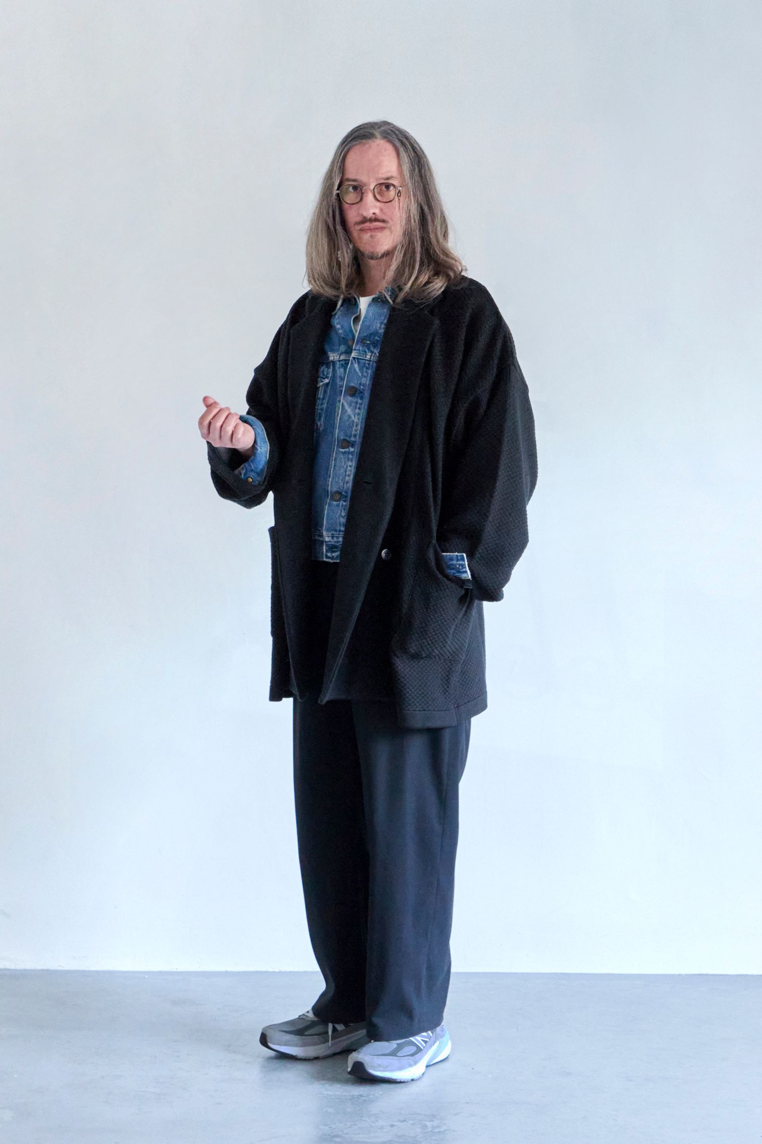 YASHIKI / テーラードジャケット/FREE/コットン/BLK/YSK-24SS-KN04 YASHIKI - Arare Double Knit Coat(BLACK) | Salty