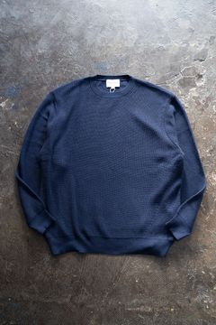 【ラスト1点】【23AW】ヤク×コットン10Gクルーネックニット(BLUE)