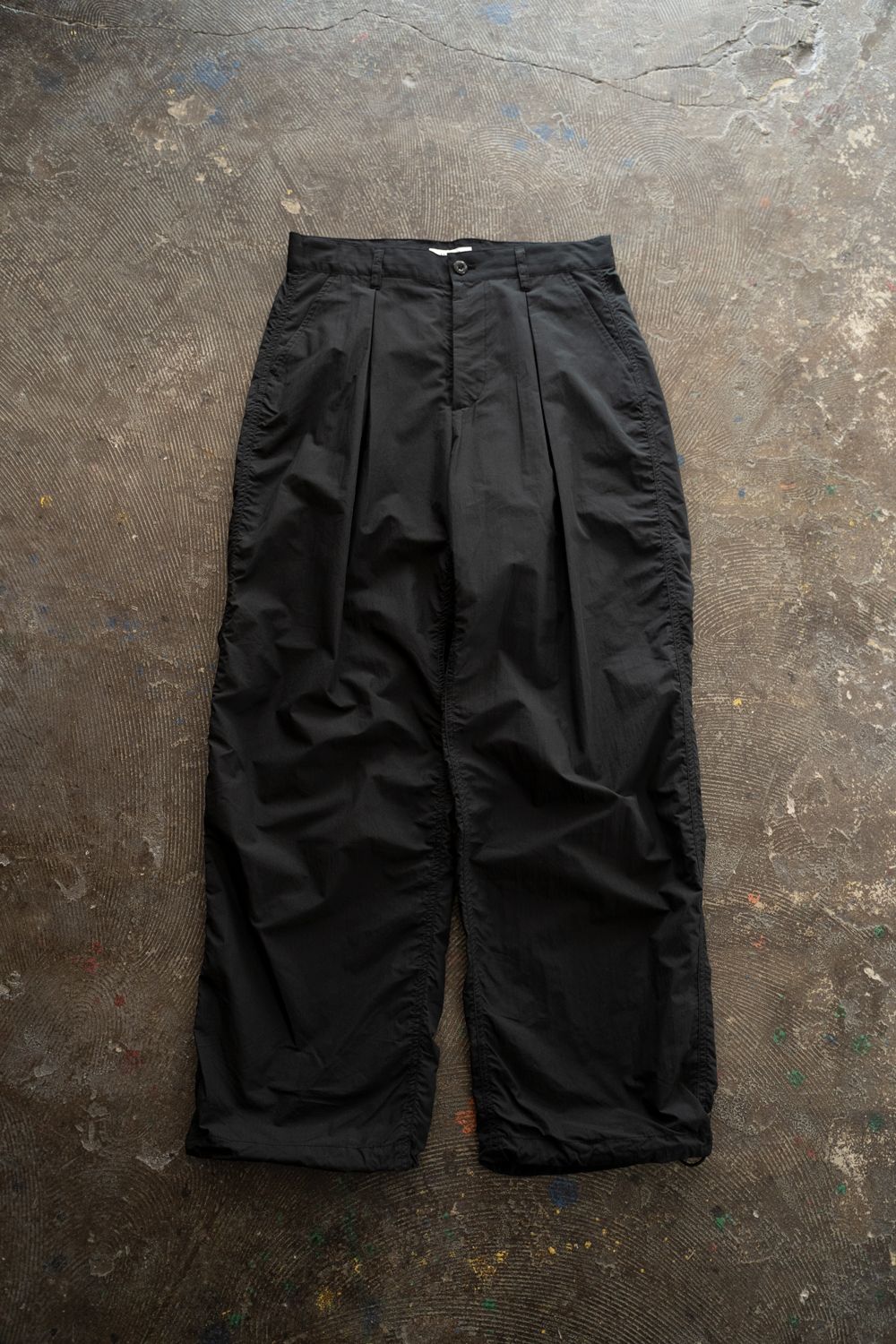 【26SS】2-Tack Puckering Wide Pants/2タックパッカリングワイドパンツ(BLACK)