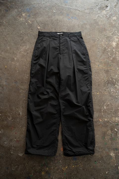 【26SS】2-Tack Puckering Wide Pants/2タックパッカリングワイドパンツ(BLACK)