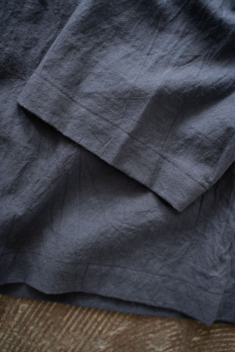 【ラスト1点】【25SS】コットンシルクオープンカラーシャツ(NAVY)
