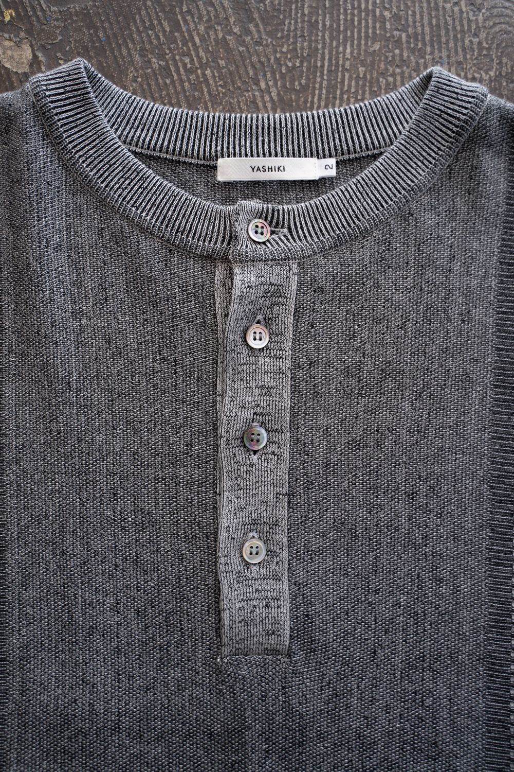 【26SS】Ryokufu Henley Knit(MIX GRAY)