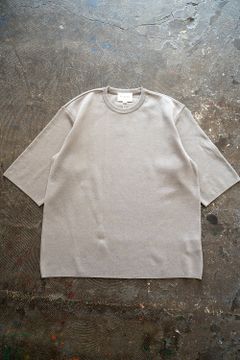 【22SS】コットンリネンシルク半袖ニットTee(TAUPE)