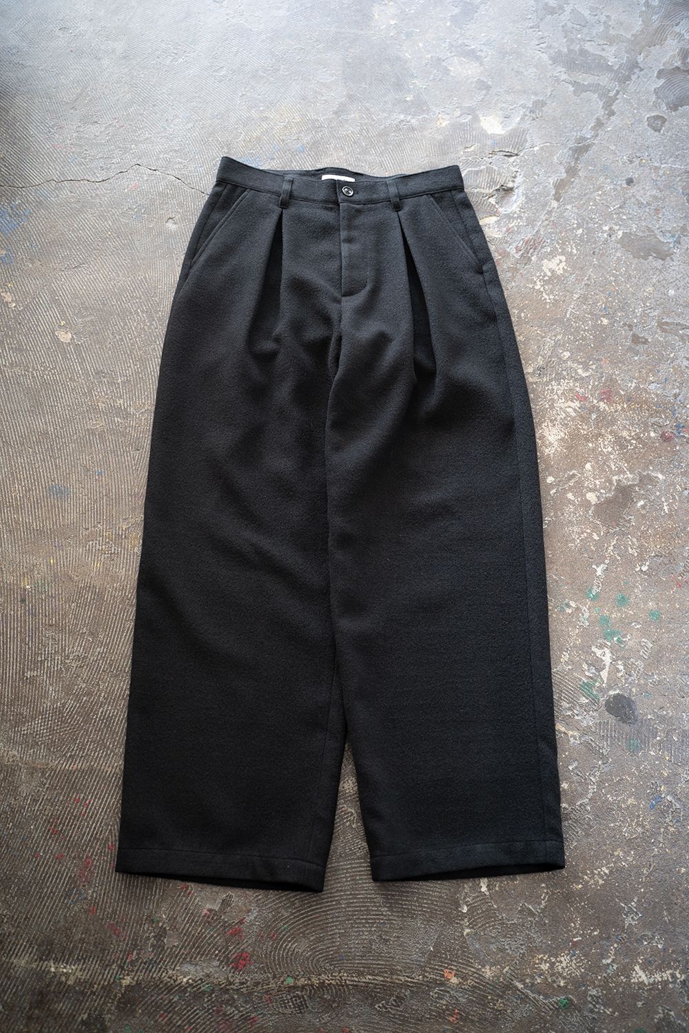 【25AW】2-Tack Wide Trousers/2タックワイドトラウザーズ(BLACK)