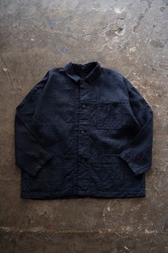 薄手刺し子織ジャケット(濃紺)