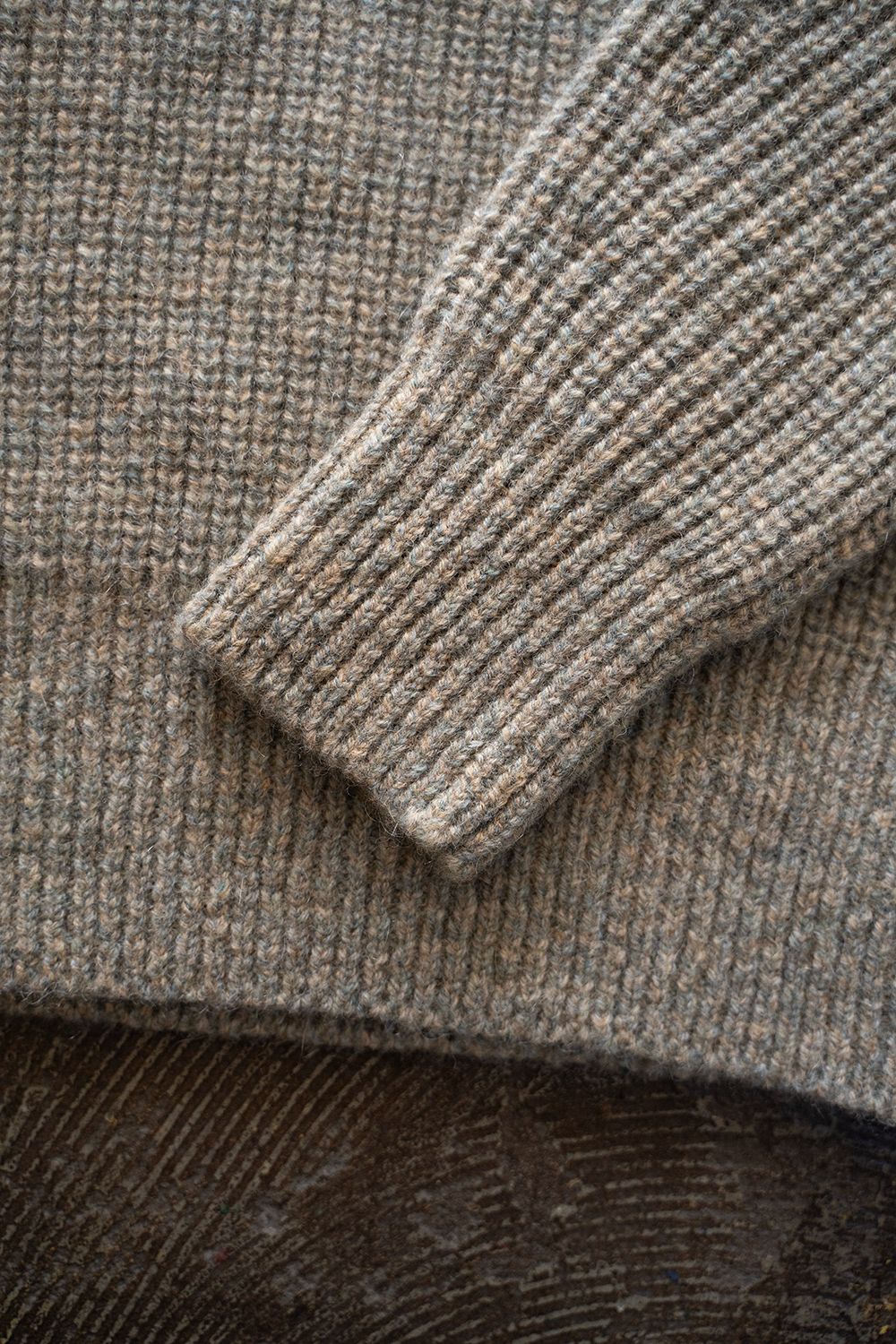 brushed yak/Shetland wool turtle neck sweater(CANDY BLUE)