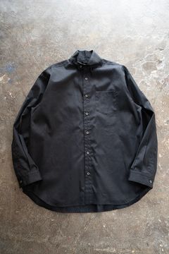 【ラスト1点】【23AW】High Neck Broad Shirt/ハイネックブロードシャツ(BLACK)