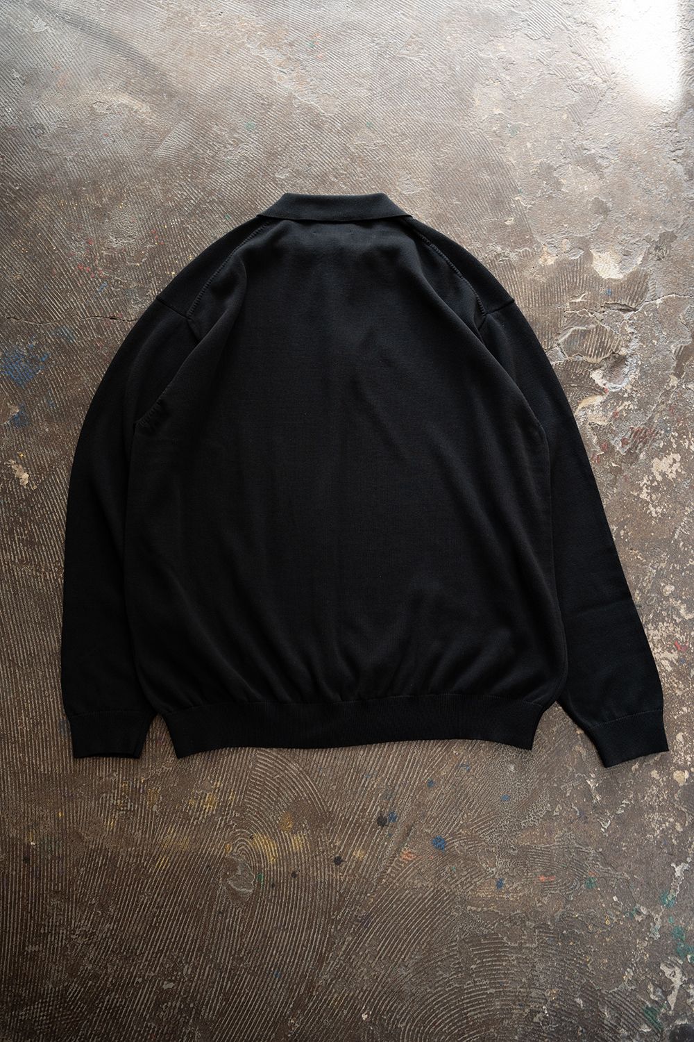 【26AW】コットン×シルク12Gニットポロ(INK BLACK)