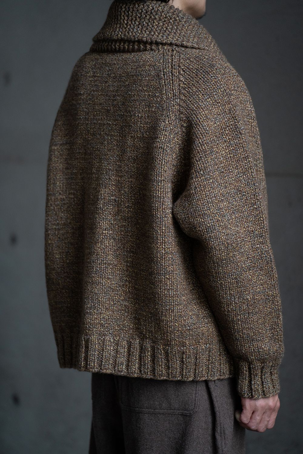 【ラスト1点】yak/lambs multi ply HAND KNITTING cowichan sweater(MARRON)