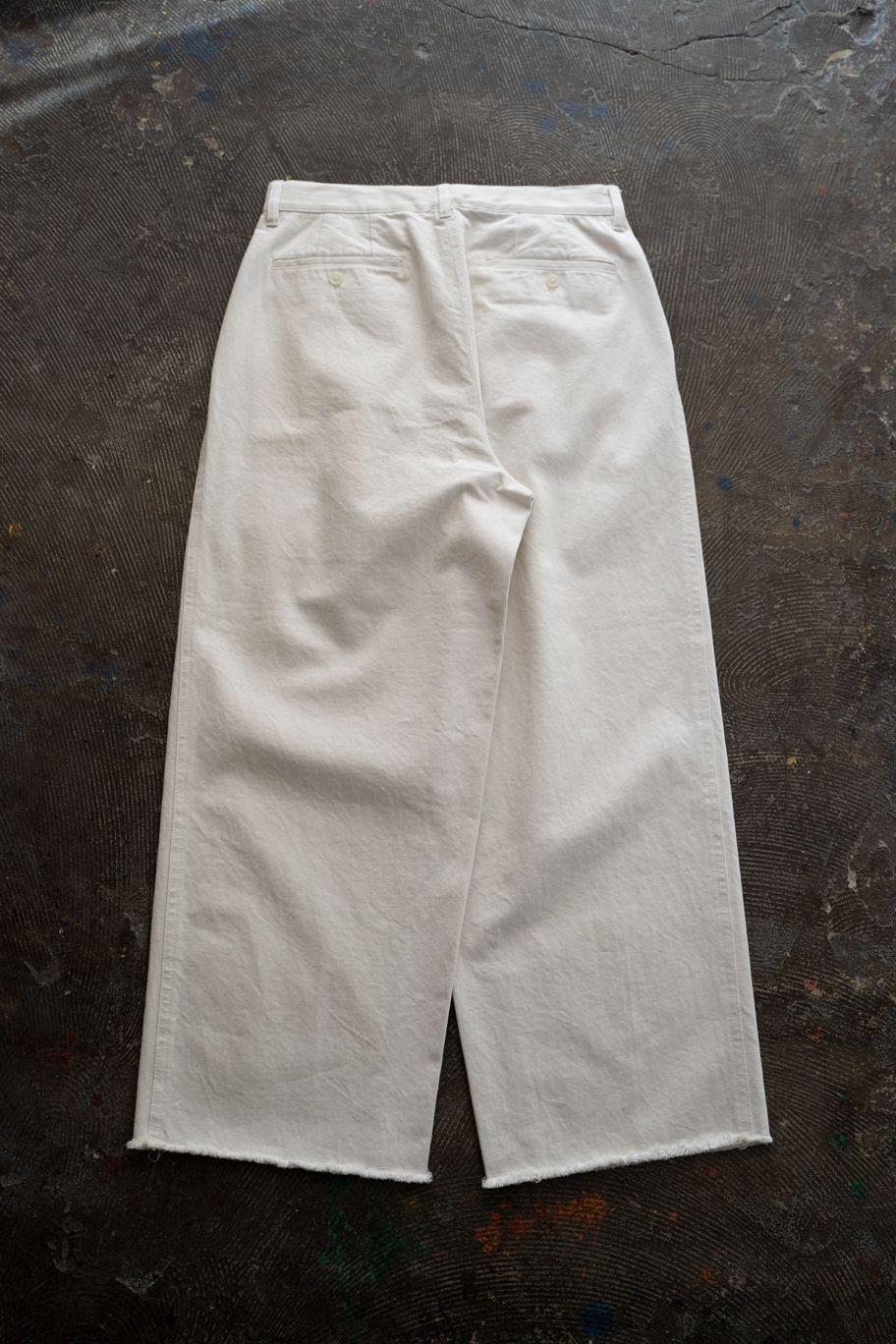 【26SS】2-Tack Cutoff Wide Denim Pants/2タックカットオフワイドデニムパンツ(OFF WHITE)