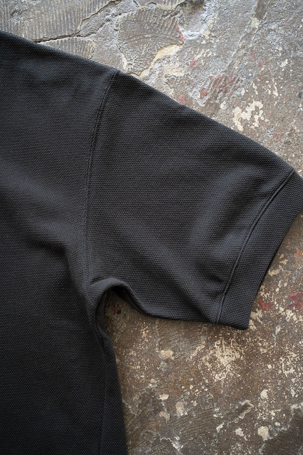 【ラスト1点】【25SS】空紡糸オーバーサイズニットポロ(INK BLACK)