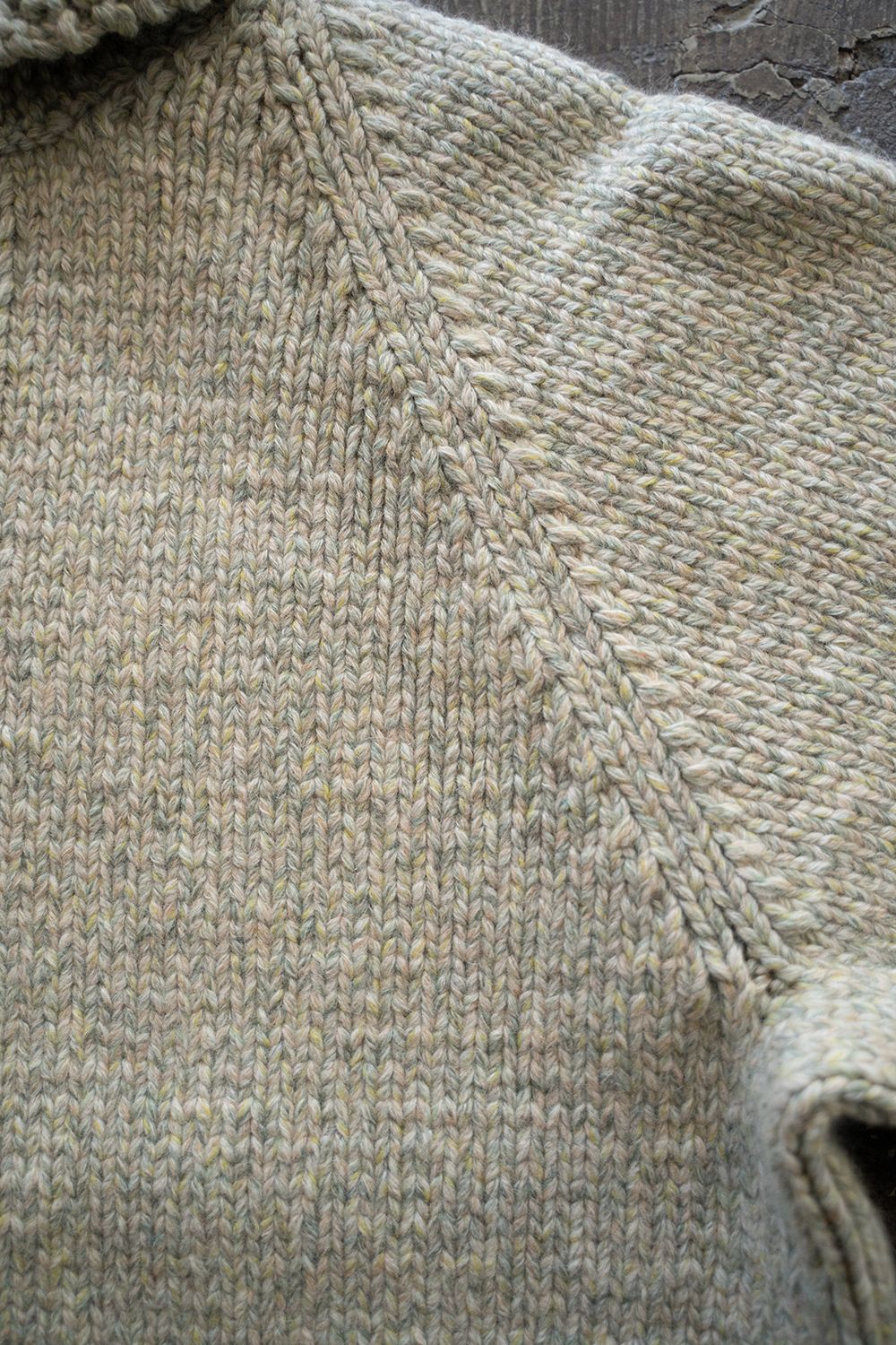 【ラスト1点】yak/lambs multi ply HAND KNITTING cowichan sweater(MINT)