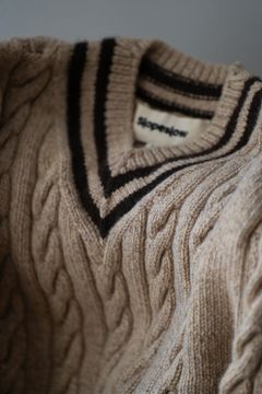 【ラスト1点】camel/cashmere HAND KNITTING cricket sweater(CAMEL)