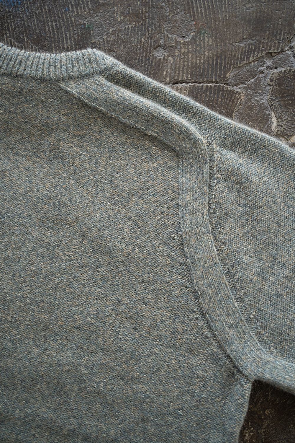 【ラスト1点】Yak/Shetland wool/Nep crew neck sweater(MIST)