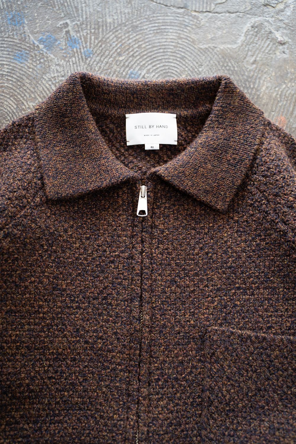 【25AW】5Gニットジップブルゾン(MELANGE BROWN)