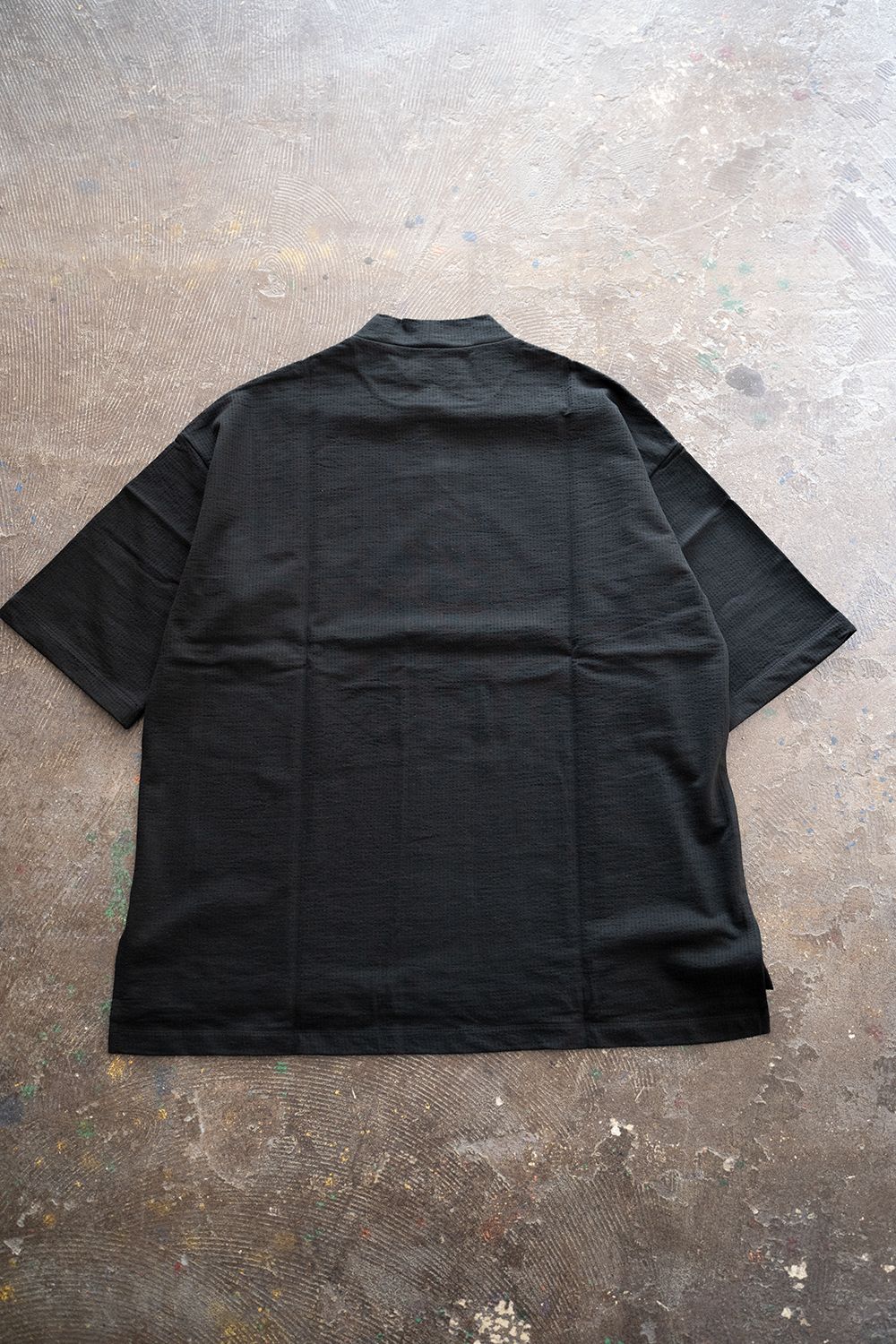 【ラスト1点】【21SS】Shadow Stripe Mock Neck/シャドウストライプモックネックカットソー(BLACK)