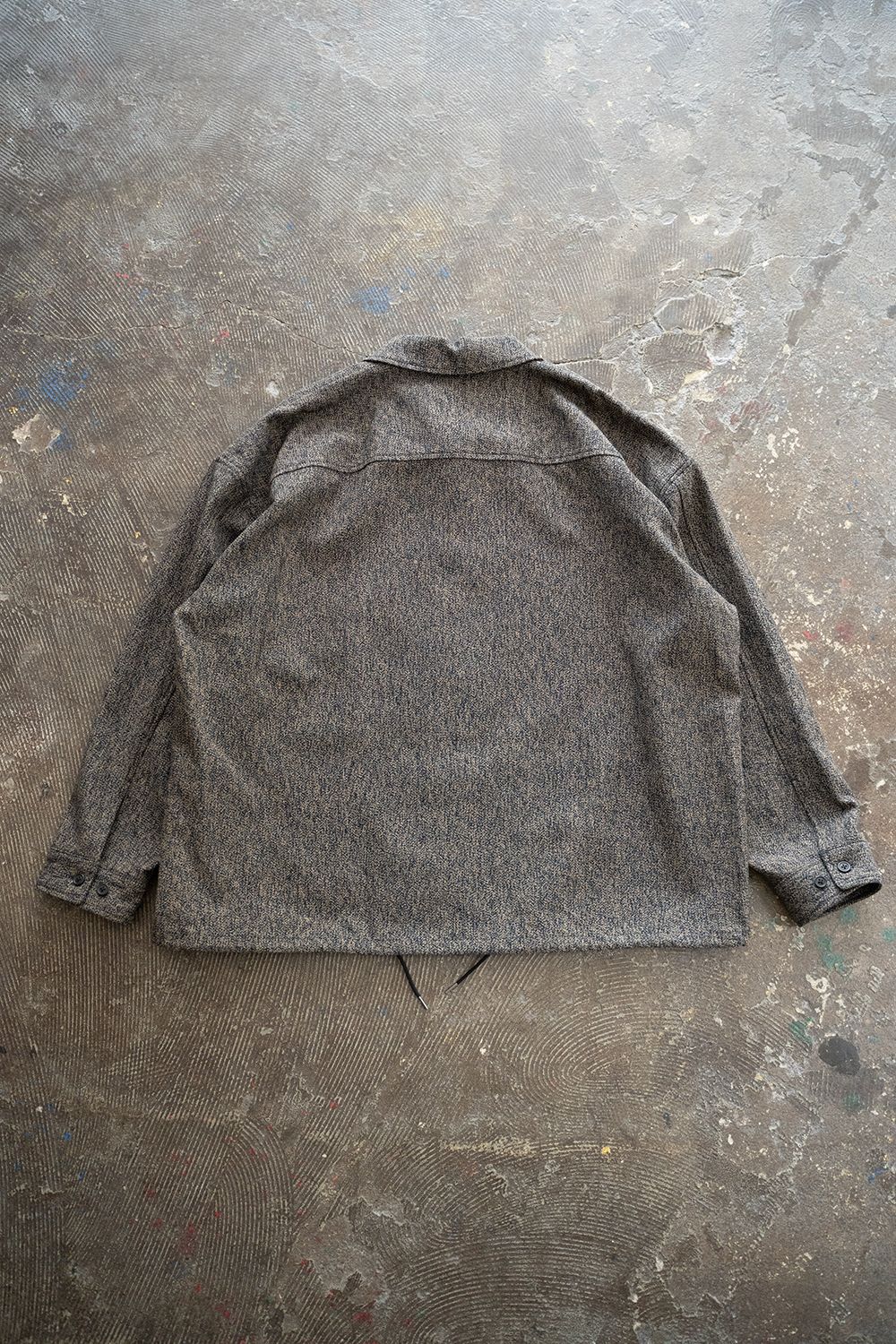 【ラスト1点】【23AW】綿ツイルコーチシャツブルゾン(MELANGE NAVY)