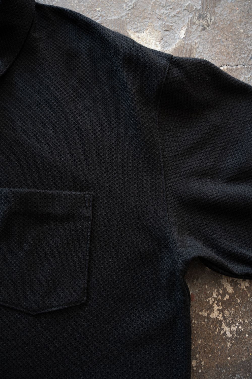 【26SS】コットン×ポリエステルスキッパーカットソー(BLACK)