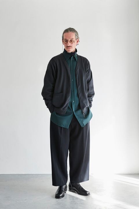 【ラスト1点】【23AW】Yonaga Zip Cardigan(OFF BLACK)