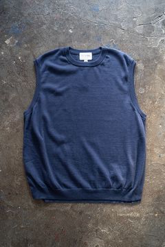 【ラスト1点】【23AW】ヤク×コットンニットベスト(BLUE)