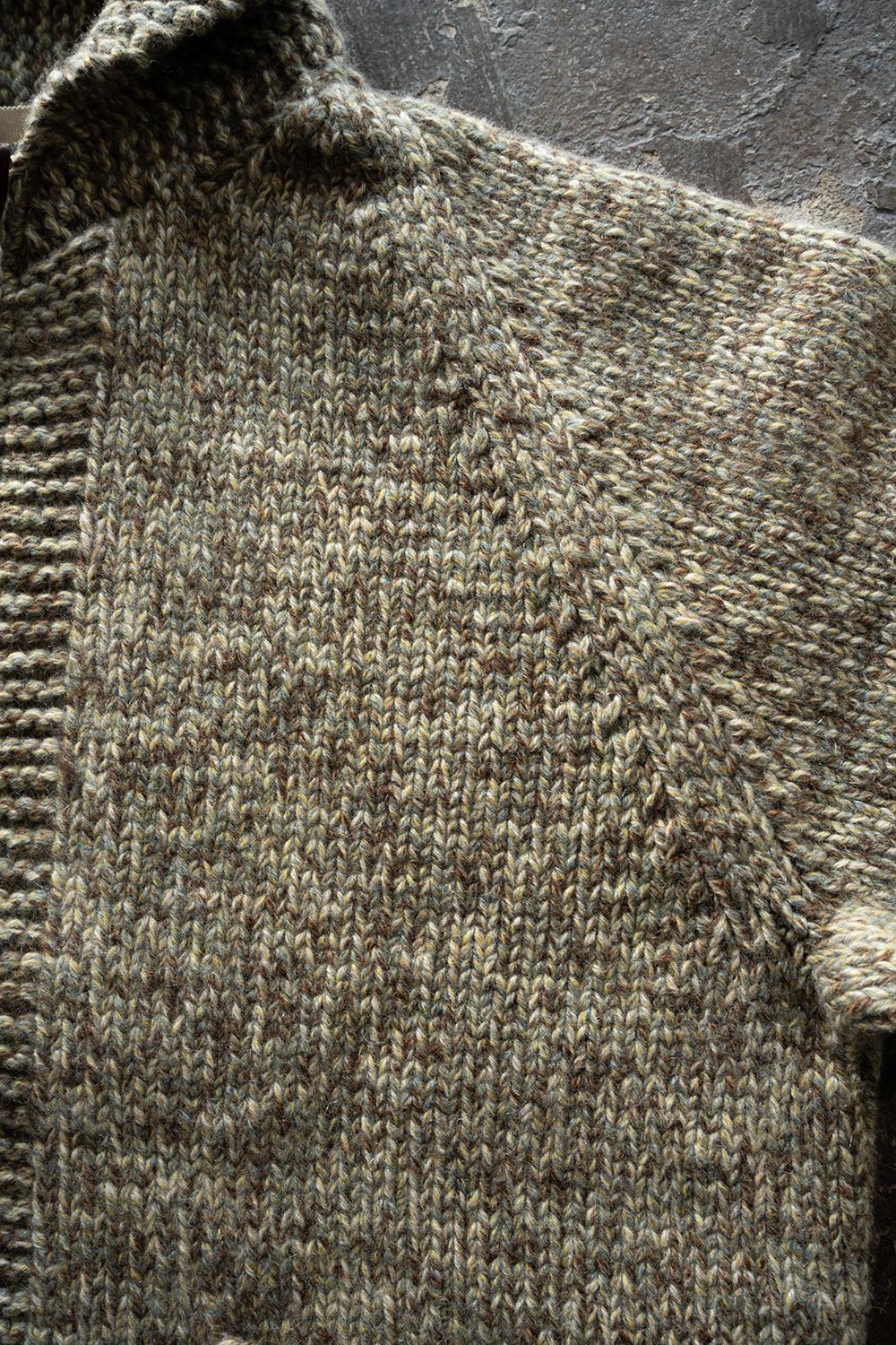 yak/lambs multi ply HAND KNITTING cowichan sweater(SUNNY)