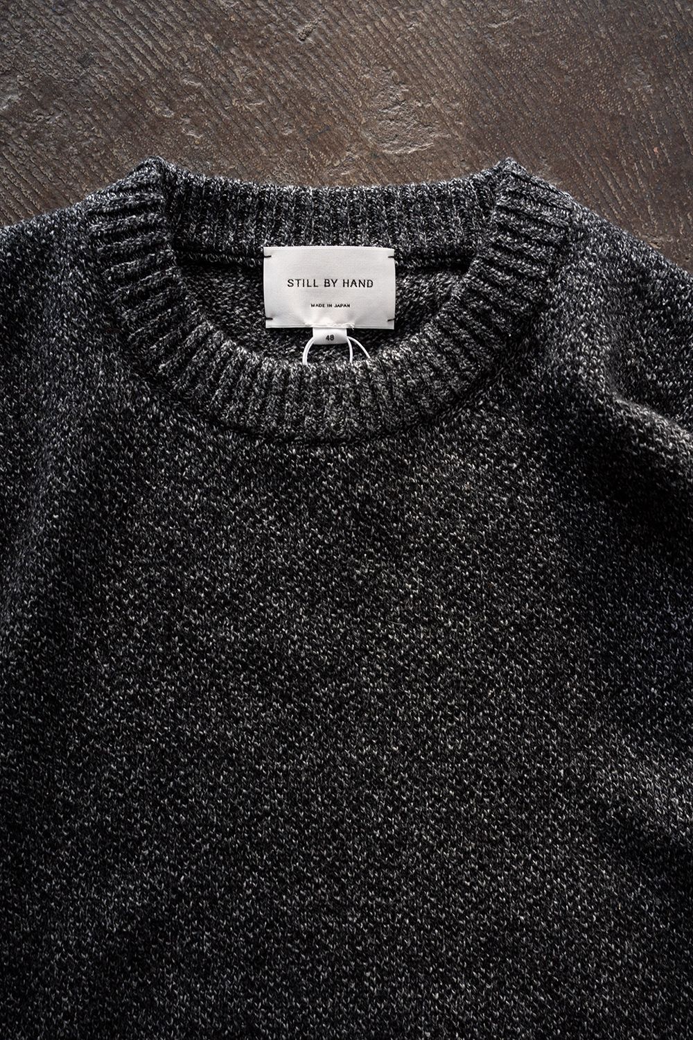 【26AW】ラムウール×ローシルクメランジニット(MELANGE BLACK)
