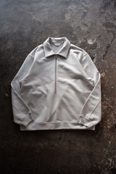 【ラスト1点】【25AW】ハーフジッププルオーバースウェット(PINK BEIGE)