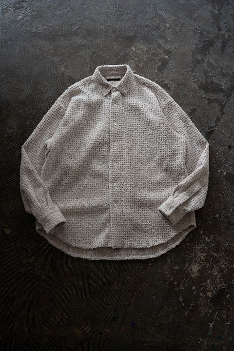 【ラスト1点】【26SS】Feather Lace Shirt/フェザーレースシャツ(ECRU)