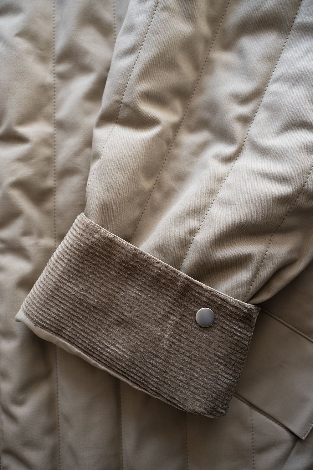 【25AW】コーデュロイ切り替えシンサレートキルティングブルゾン(BEIGE)