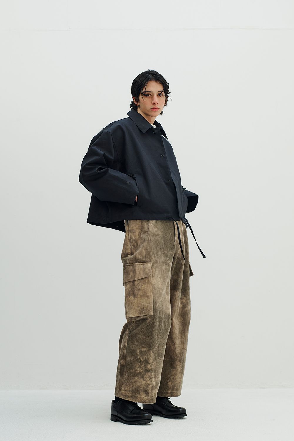 【25AW】Cotton Typewriter 2WAY Coat/コットンタイプライター2WAYコート(BLACK NAVY)