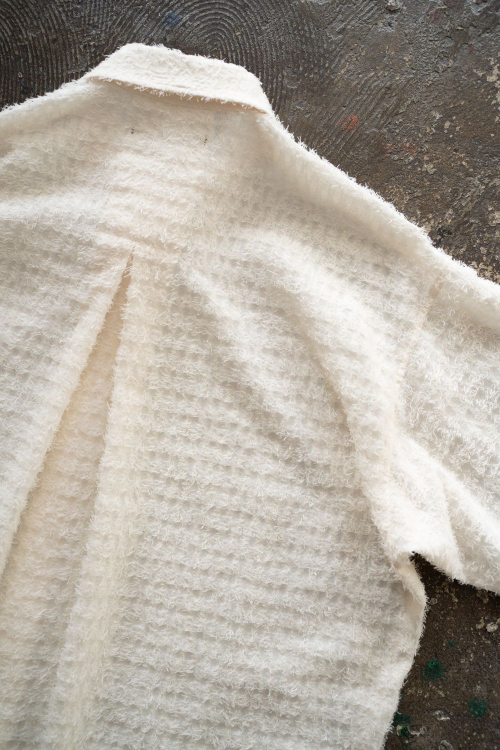 【ラスト1点】【25AW】Fuzzy Sheer L/S Shirt/ファジーシアーロングスリーブシャツ(WHITE)
