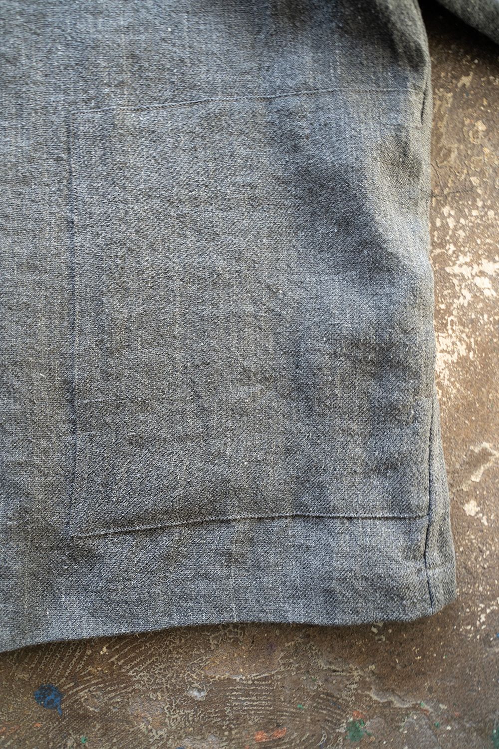 【ラスト1点】【23SS】リネン×シルクシャツブルゾン(SLATE GRAY)