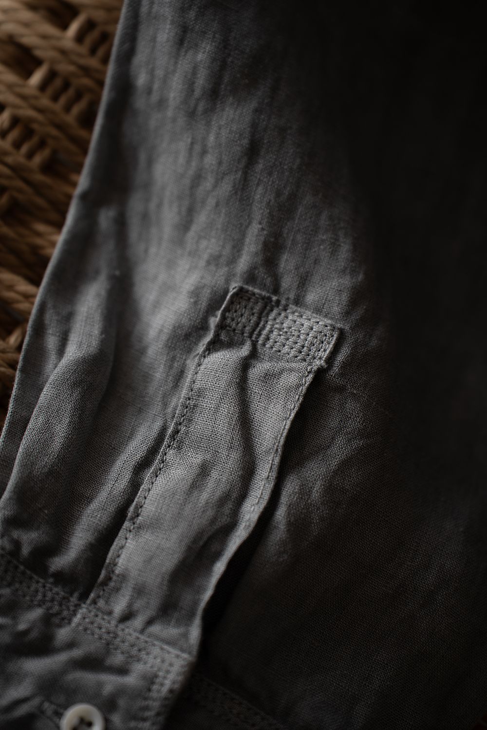 大麻シャツ 3(薄炭)