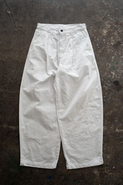 【26SS】11.5ozデニムディープタックパンツ(ASH WHITE)