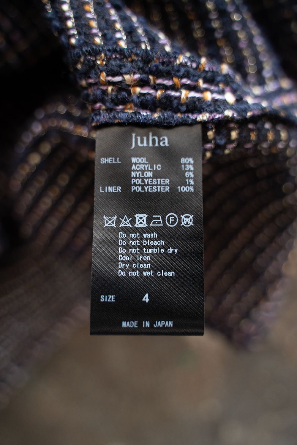 【ラスト1点】【24AW】Loop Tweed Short Jacket/ループツイードショートジャケット(PURPLE)