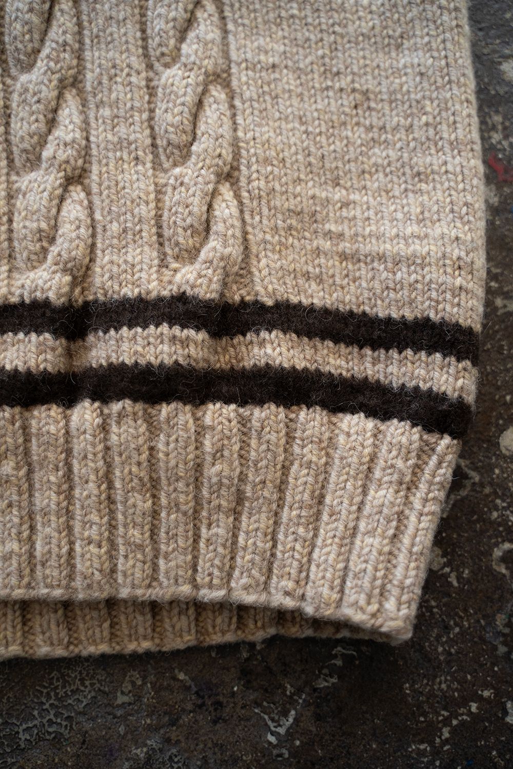 【ラスト1点】camel/cashmere HAND KNITTING cricket sweater(CAMEL)