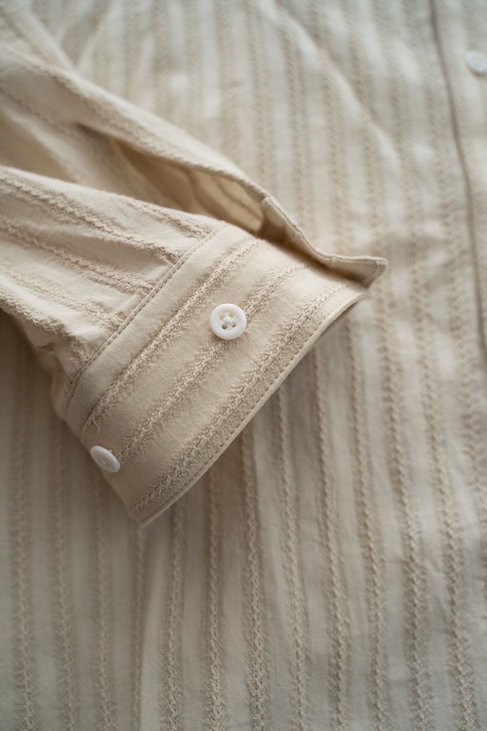 juha - 【ラスト1点】【21SS】Leno Cloth Stripe Over Shirt/レノ