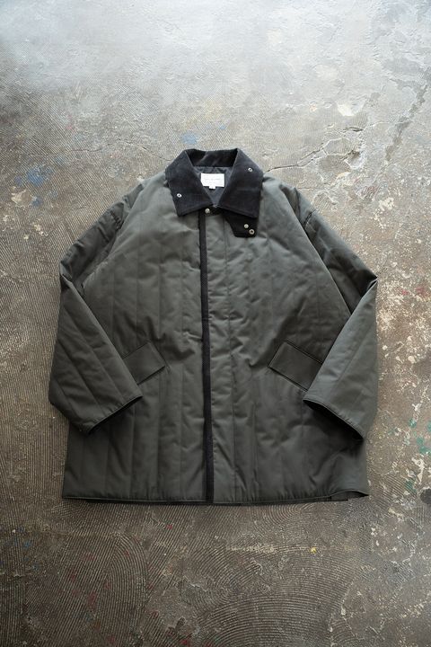 【25AW】コーデュロイ切り替えシンサレートキルティングブルゾン(GREEN CHARCOAL)