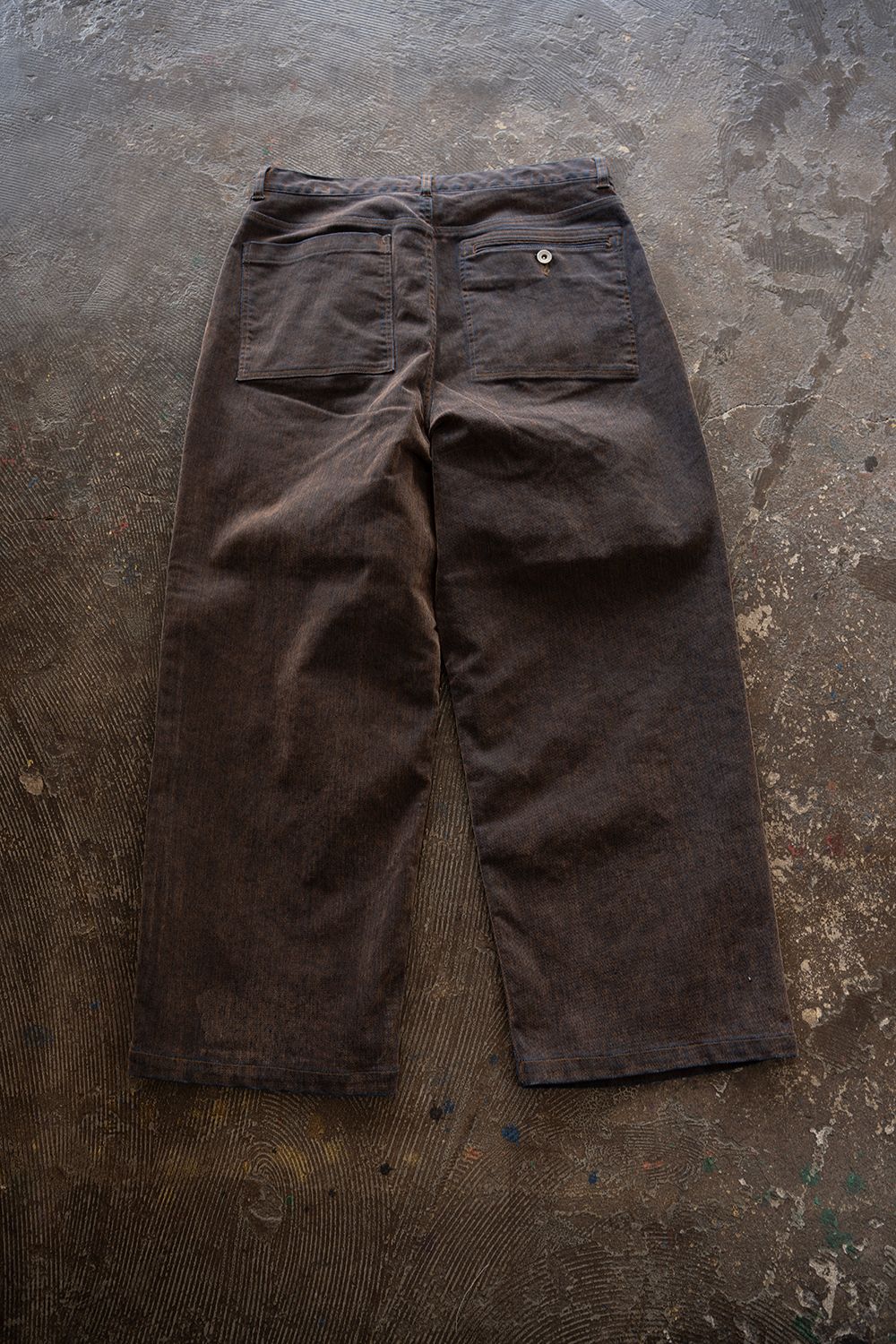 【26AW】Washed Flocked Denim Pants(FADED BROWN)