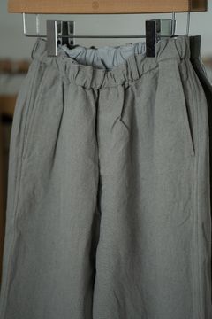 亜麻苧麻ワイドパンツ(灰緑)