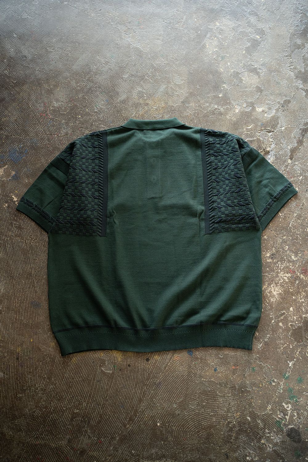 YASHIKI - 【ラスト1点】【24SS】Hazakura Knit Polo(GREEN) | Salty