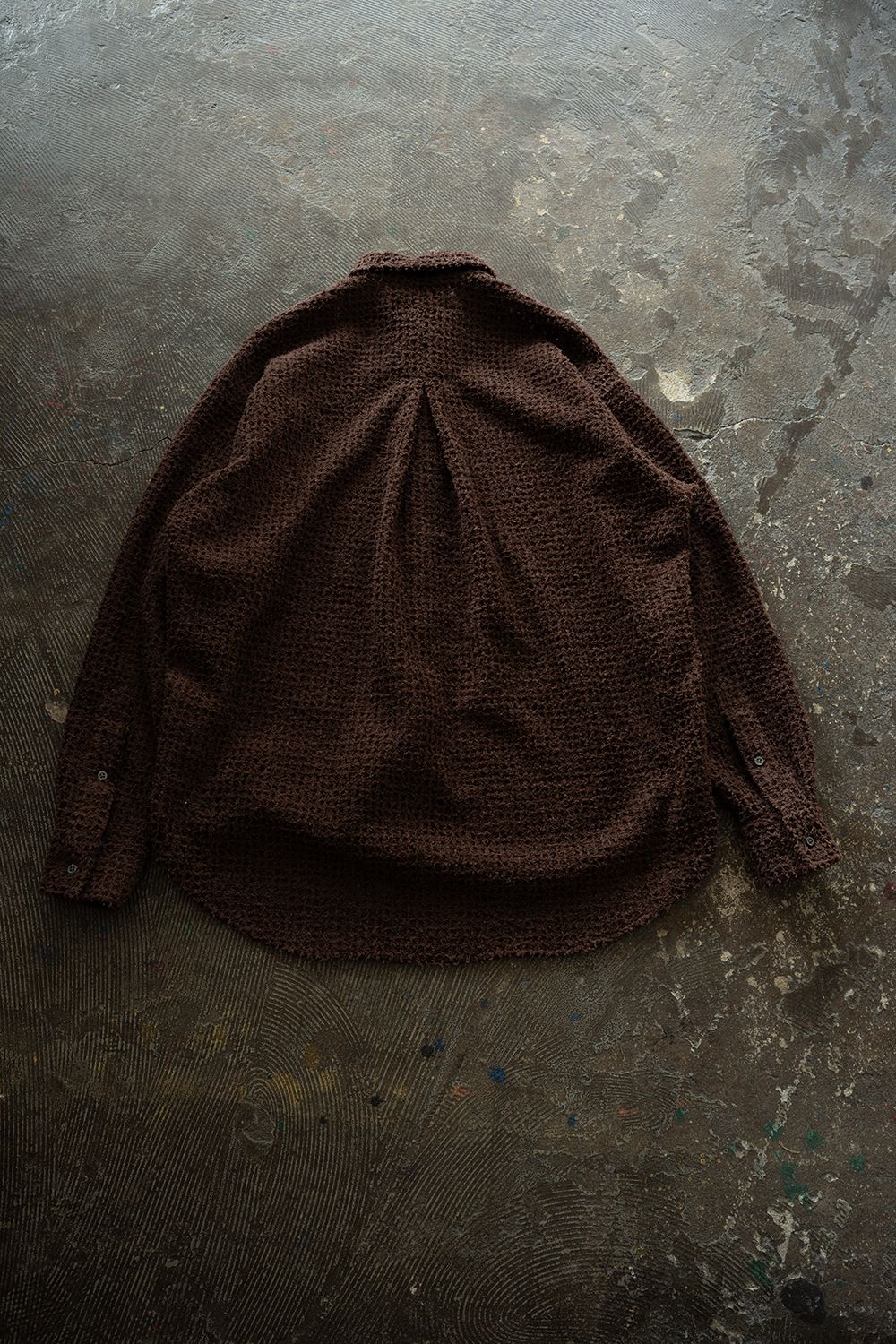 【ラスト1点】【26SS】Feather Lace Shirt/フェザーレースシャツ(BROWN)