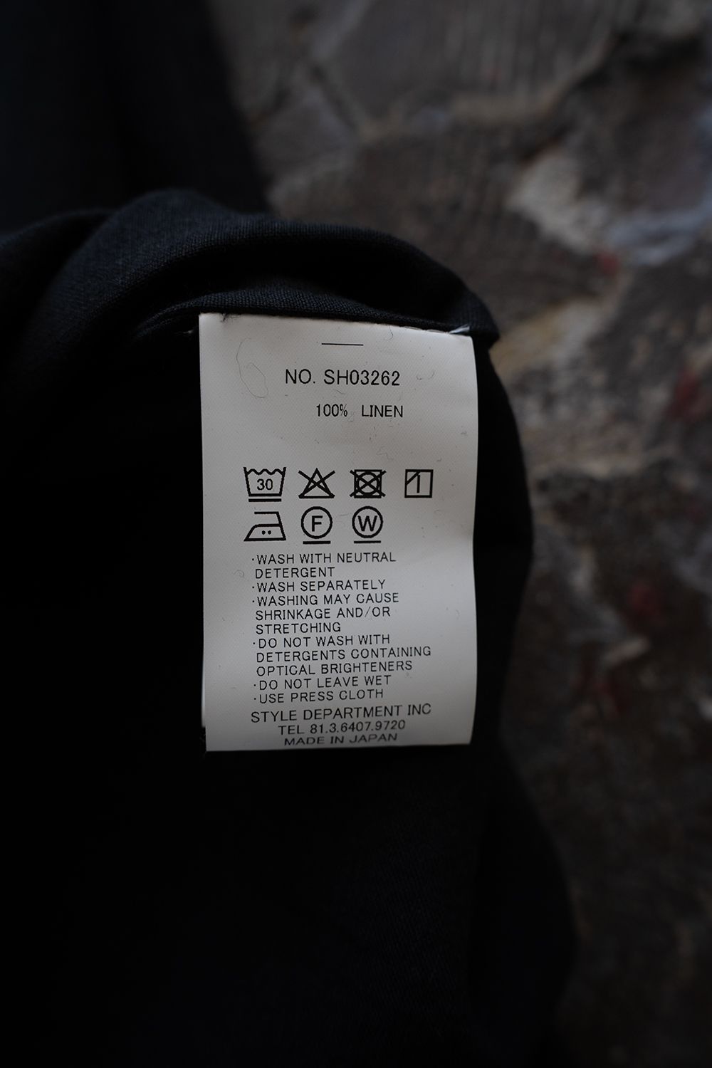 【26SS】ドルマンスリーブリネンオープンカラー半袖シャツ(BLACK)