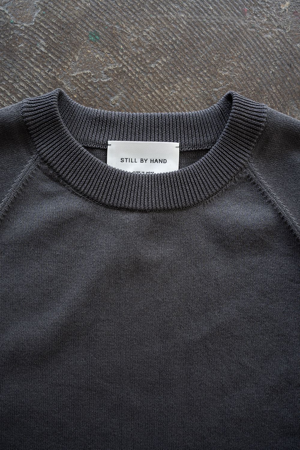 【ラスト1点】【26SS】和紙混12GラグランスリーブニットTee(BLUE GREY)