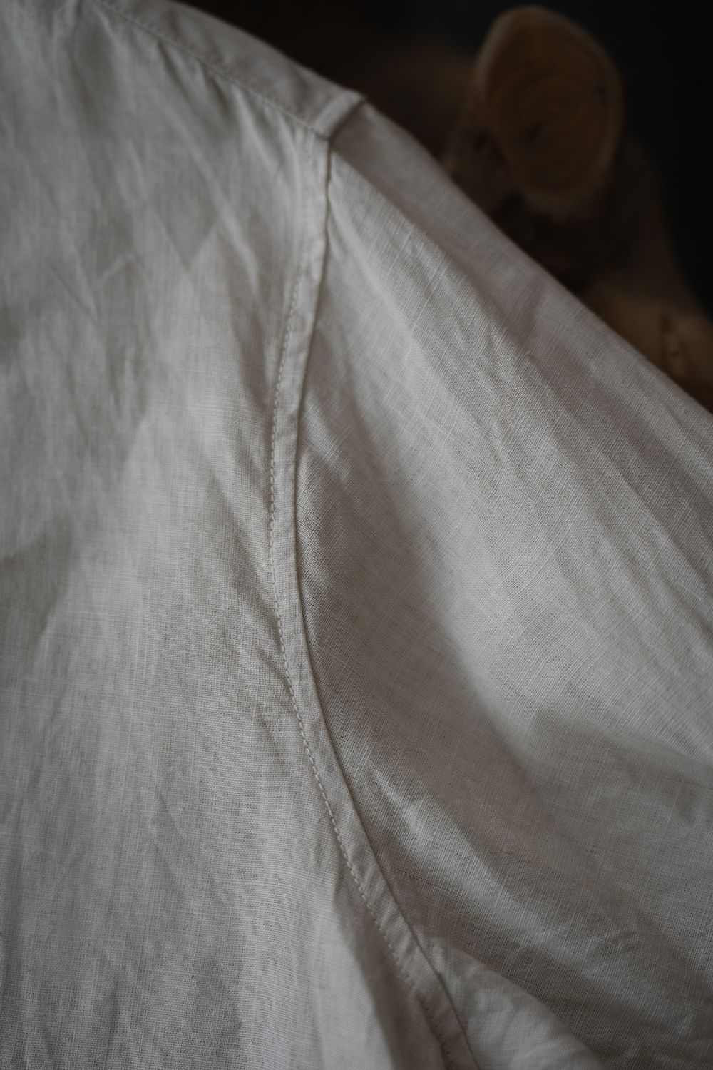 大麻シャツ 3(ベンガラ白)