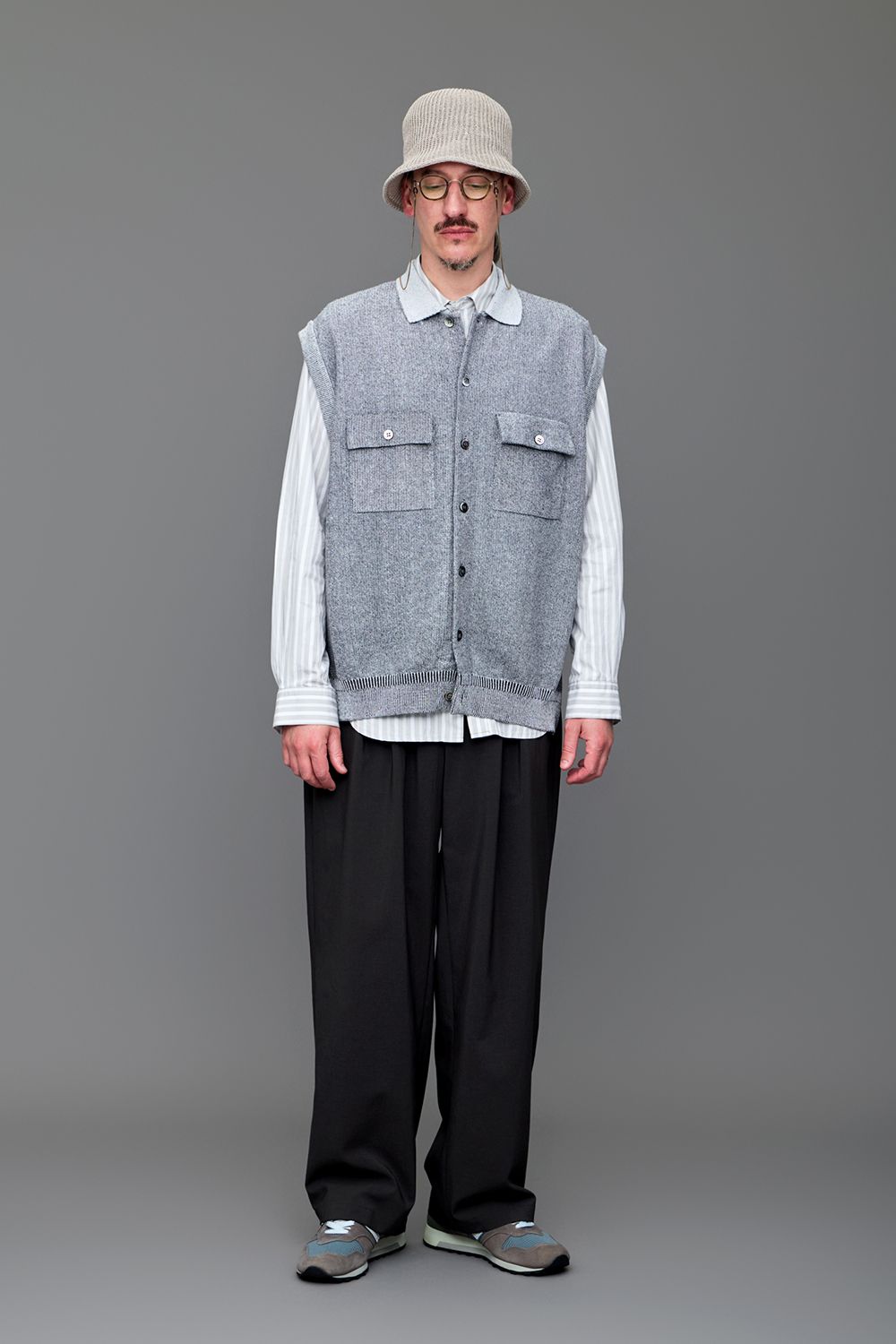 【26SS】Haoto collar Vest(MIX GRAY)