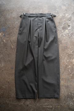 【ラスト1点】【24SS】2-Tack Wool Tropical Trousers/2タックウールトロピカルトラウザーズ(CHARCOAL)